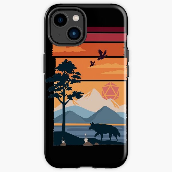 Mountain Wolf Sunset Polyhedral D20 Dice Sun Tabletop RPG iPhone Tough Case RB1810 product Offical criticalrole Merch