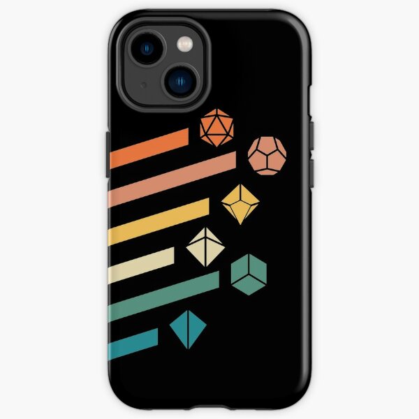 Retro Rainbow Polyhedral Dice Set Colors Tabletop RPG iPhone Tough Case RB1810 product Offical criticalrole Merch