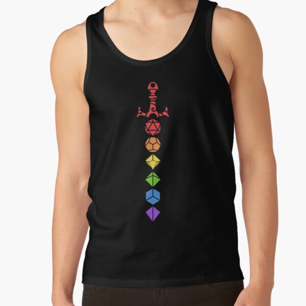 Nerdy Rainbow Polyhedral Dice Set Sword Tabletop RPG Gaming Tank Top RB1810 product Offical criticalrole Merch
