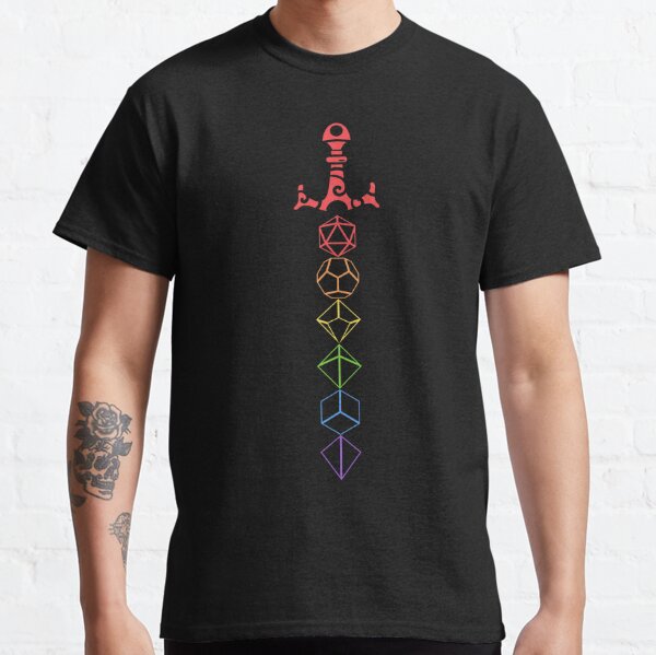 Rainbow Dice Sword Tabletop RPG Gaming Classic T-Shirt RB1810 product Offical criticalrole Merch