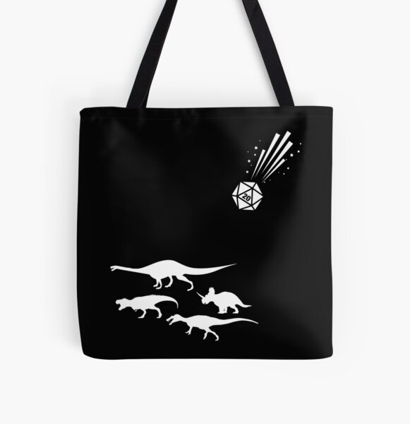 Dinosaur Extinction Funny Critical Hit D20 Dice Meme Tabletop RPG All Over Print Tote Bag RB1810 product Offical criticalrole Merch