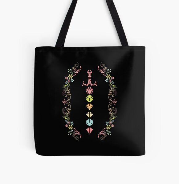 Floral Polyhedral Dice Set Sword All Over Print Tote Bag RB1810 product Offical criticalrole Merch