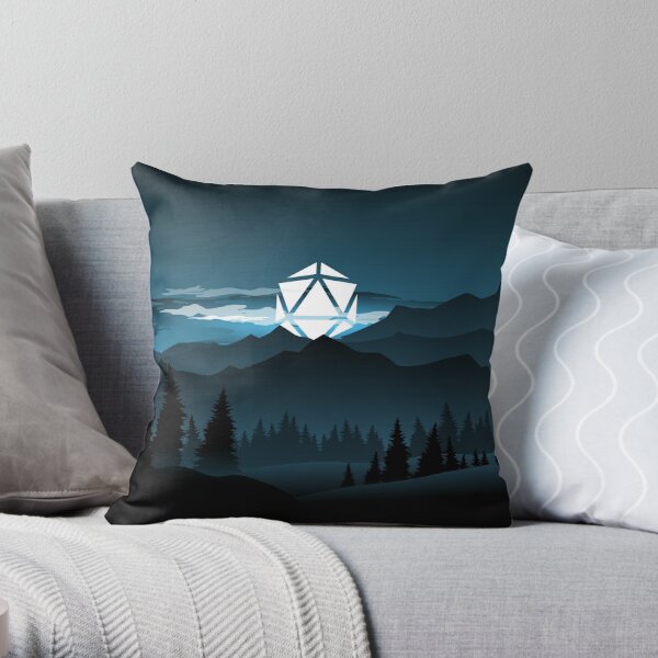Mountain Full Moon D20 Dice Tabletop RPG Maps and Landscapes Throw Pillow RB1810 product Offical criticalrole Merch