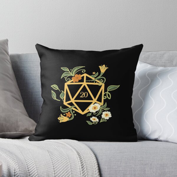 Plant Lovers Polyhedral D20 Dice Tabletop RPG Throw Pillow RB1810 product Offical criticalrole Merch
