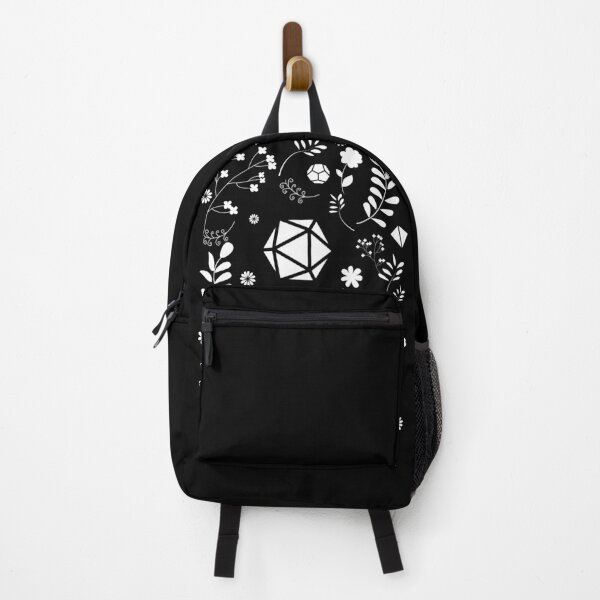 White Polyhedral Dice Set with Plants and Flowers of the Druid Backpack RB1810 product Offical criticalrole Merch